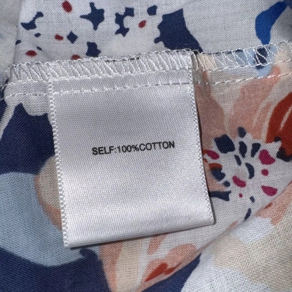 NWT Jane Delancey Boho Bell Sleeve Floral Flower Shirt 100% Cotton Blouse XL - Picture 8 of 8